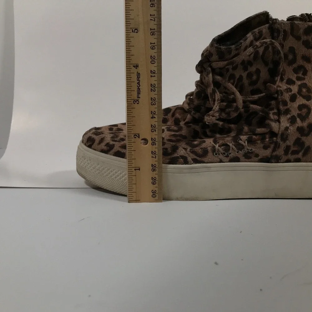 Very G Ursula Leopard Print Lace Up Side Zip Hidden Wedge Womens US 7 UK 5 EU 37
